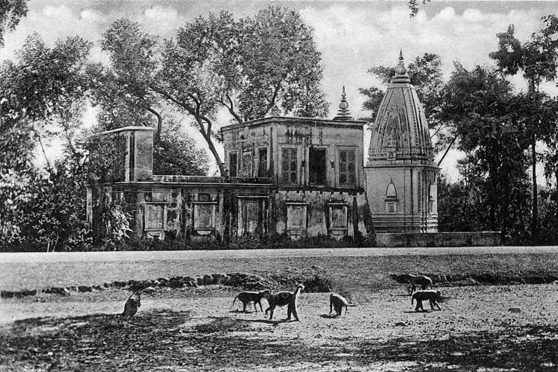 Old vintage photo of monkey temple Roorkee uttarakhand India