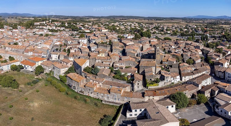 Conques-sur-Orbiel, fortified villa, Aude, Languedoc-Rosellón region. French Republic