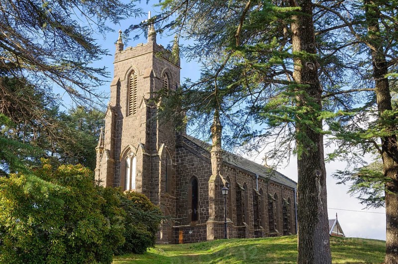 St Paul' Anglican Church is a striking Gothic bluestone church, Kyneton, Victoria, Australia