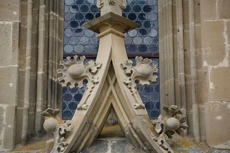 Church windows, St Mary's Church, pilgrimage church, pilgrimage path, church, pilgrimage, rose garden-Rieden, Rieden, rose garden, Schwäbisch Hall, Hohenlohe, Heilbronn-Franken, Baden-Württemberg, Germany