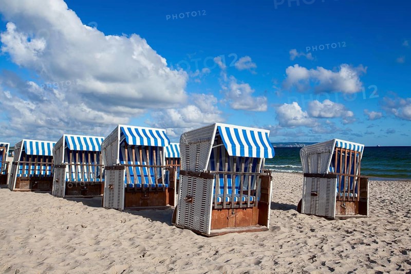 Morning on the beach in Binz, Ruegen Island, Germany