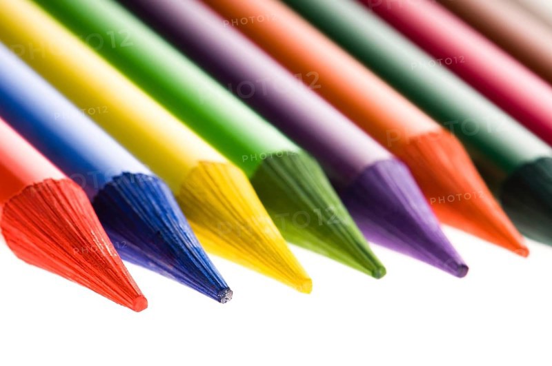 Collection of colorful pens over white background, poland