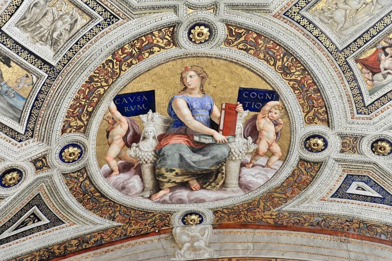 Vatican Museums, Vatican City, Vatican, Rome, Lazio, Italy, Allegorical depiction of a woman with children in decorative style, Vatican, Rome, Lazio, Italy
