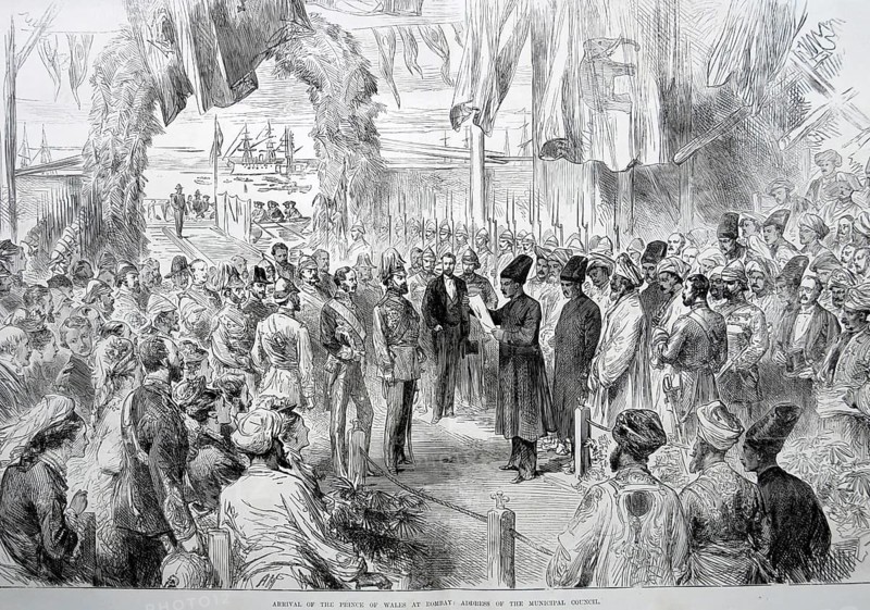 Royalty on Tour Arrival of the Prince of Wales at Bombay Address of the Municipal Council, Bombay Mumbai, Maharashtra, India