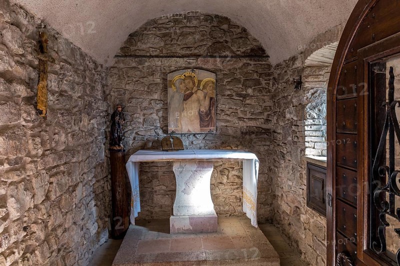 Detail of a small medieval altar dedicated to St Francis of Assisi