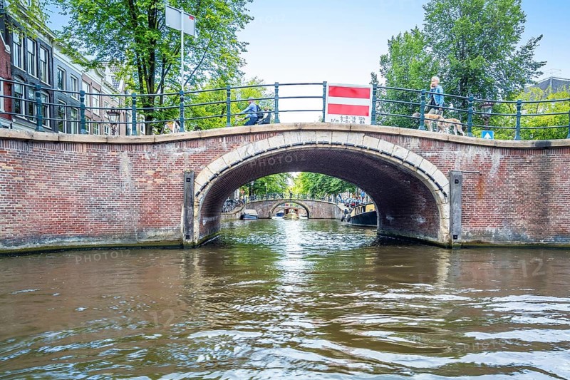 An image of a view to Amsterdam by boat