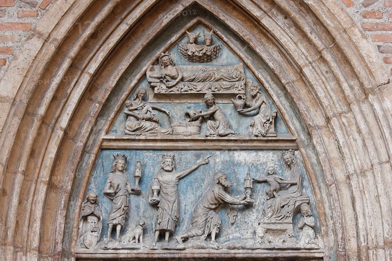 Western portal on the north side, the so-called Small Marian Portal: Tympanum, St., Sankt, Saint