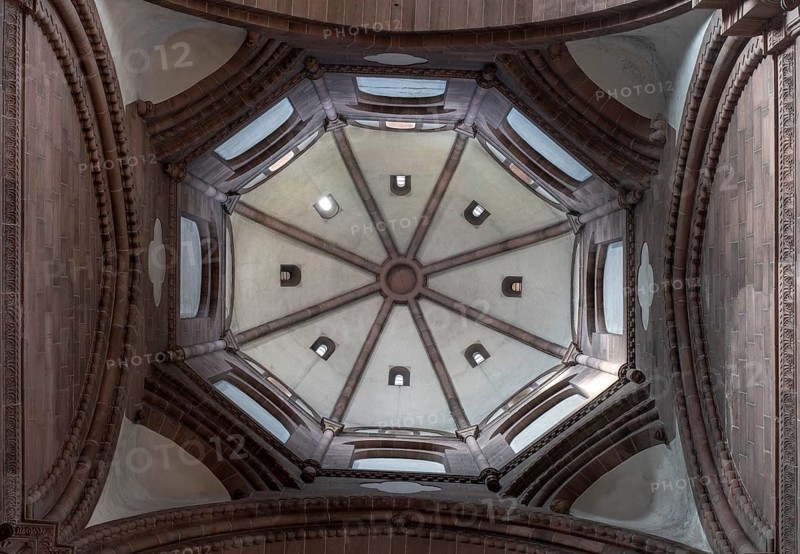 Worms, St Peter's Cathedral, western crossing tower, view into the vault