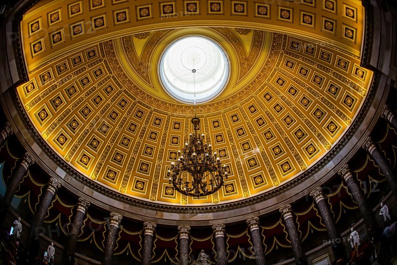United States Capitol ceiling painting of the (United States Capitol). Shooting Location: Washington, DC
