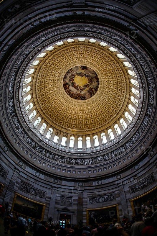 United States Capitol ceiling painting of the (United States Capitol). Shooting Location: Washington, DC