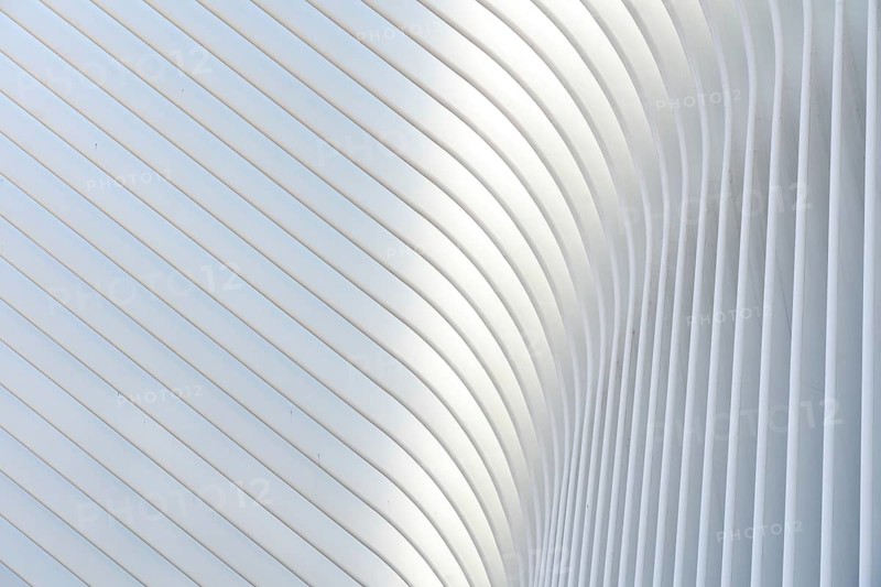 New York, United States of America, September 19, 2019: Exterior view of the roof structure of the World Trade Center train station, also called Oculus