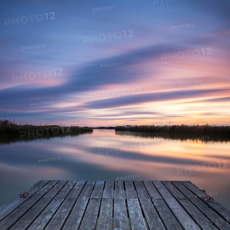 Lake Neusiedlersee in Austria at sunrise