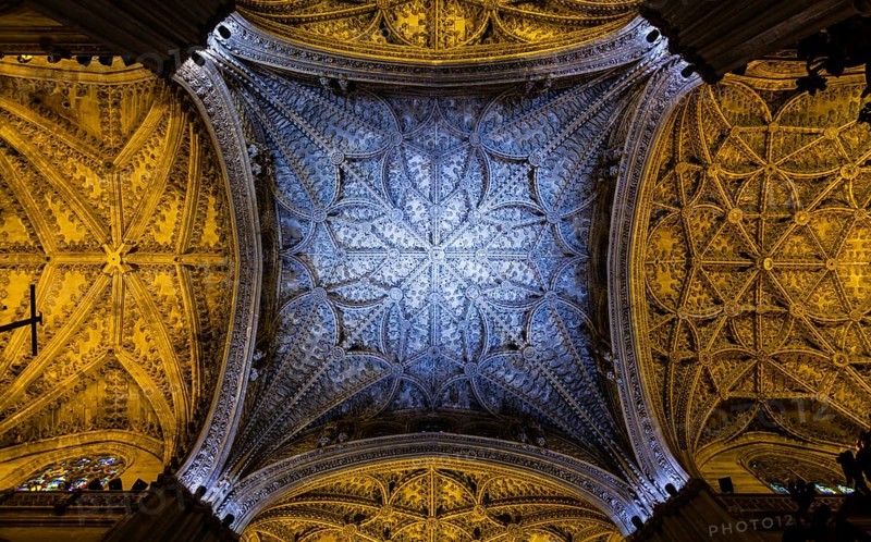 Plenty of interesting details in this Seville Spain Cathedral Interior - 400 years old