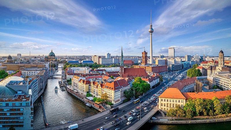 panoramic view at the city center of berlin, germany