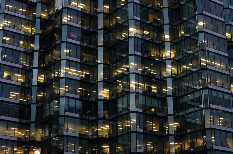 Modern building glass and metal wall abstract background. Toronto, Canada