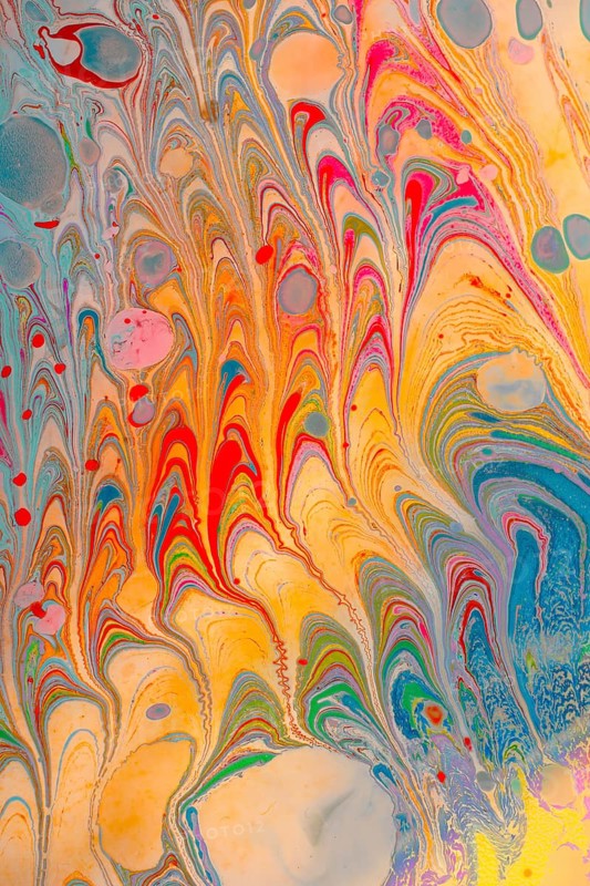 Traditional Ottoman Turkish marbling art patterns as abstract background