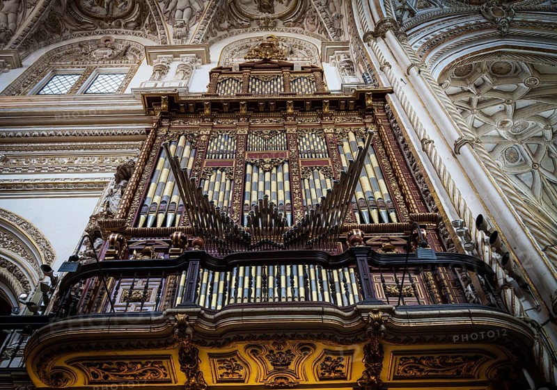 Detail of a 2 century old organ in a Spanish Catholic Church
