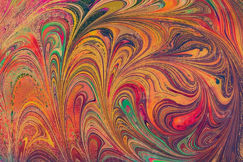 Traditional Ottoman Turkish abstract marbling art patterns as background