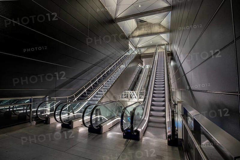 Copenhagen, Denmark, October 13, 2019: Interior view of the new metro station Radhuspladsen on the City Circle Line