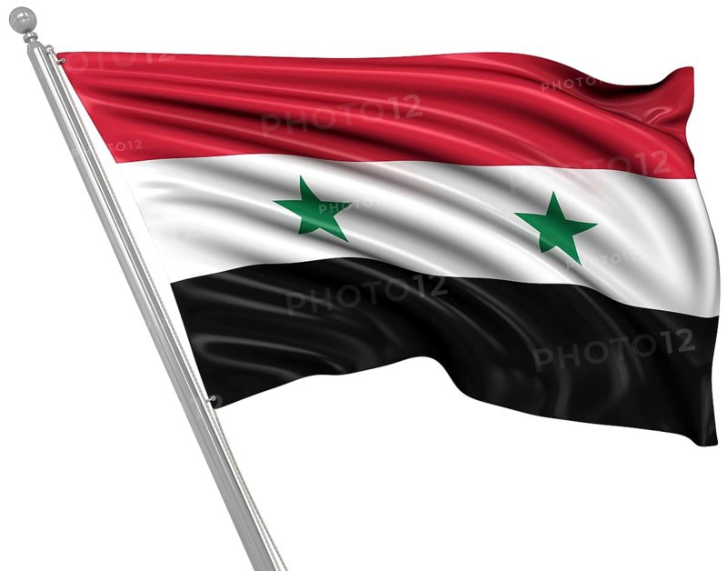 Flag of Syria, 3d rendered image