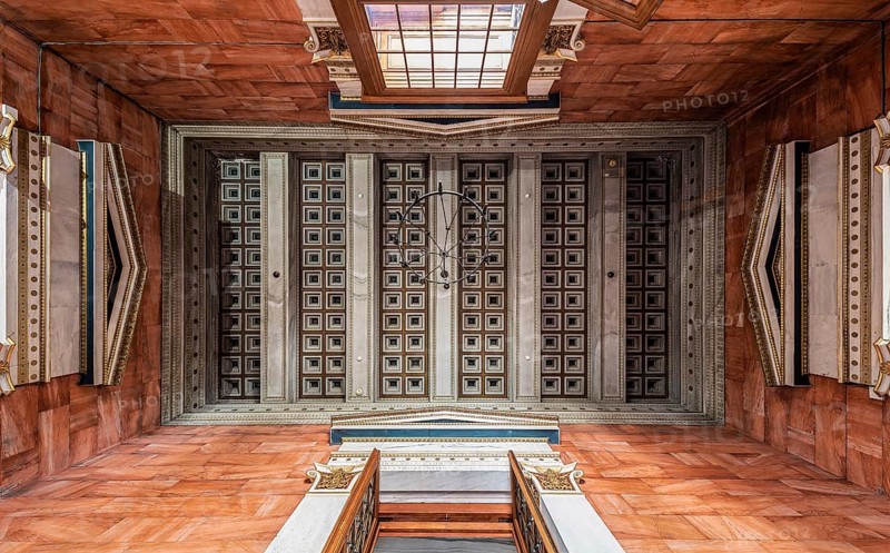 Athens Old Town, Attica, Greece, 12 28 2019 Interior of the Greek National Academy in neo classical style with ornaments
