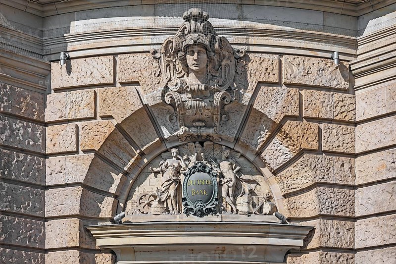 Figures above a window, Old Stock Exchange, Wilhelminian style building on Lenbachplatz, Munich, Bavaria, Germany