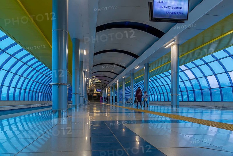 Kazan, Russia, March 25.2017. Interior of a metro station Ametievo