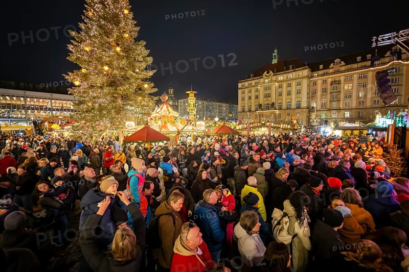 The Dresden Striezelmarkt is a Christmas market in Dresden. It has been held in Advent since 1434, usually on the Altmarkt square, and attracts an average of around two million visitors every year. It is the oldest certified Christmas market in Germany. Stage programme. Dresden, Saxony, Germany
