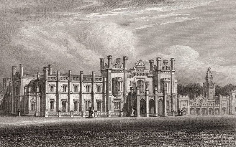 Abercairny Castle, Perth and Kinross, 19th century, from Modern Athens by Th. H. Shepherd