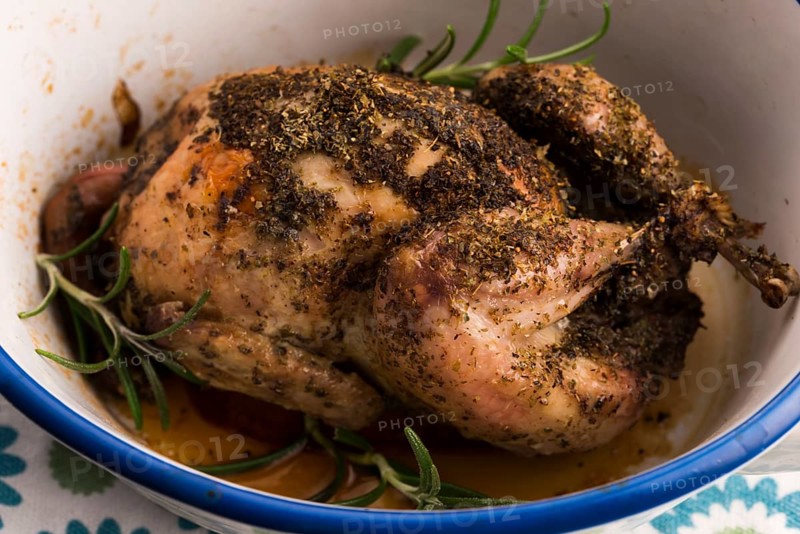 Roasted quail with herbs
