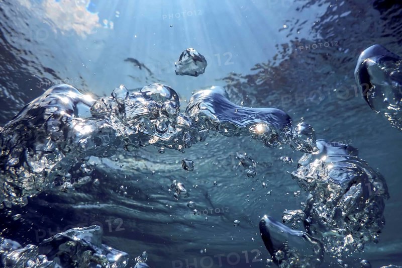 Underwater Bubbles Sunlight, Underwater background Bubbles Water Surface