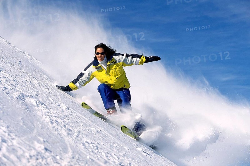 Skier in action, Alps, Austria