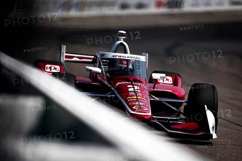 JOSEF NEWGARDEN (2) of Nashville, Tennessee practices for the Hy-Vee Homefront 250 at Iowa Speedway in Newton, IA