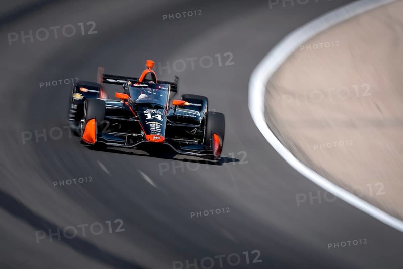 SANTINO FERRUCCI (14) of Woodbury, Connecticut practices for the Hy-Vee Homefront 250 at Iowa Speedway in Newton, IA