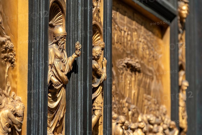 Paradise Gate at the baptistery of the cathedral Santa Maria del Fiore in Florence, Italy