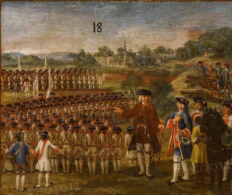 Anonymous, 18th century, allegory of the dense of the Philippines by Don Simon de Anda y Salazar, oil on canvas, Alava Fine Arts Museum, Vitoria, Basque Country, Spain