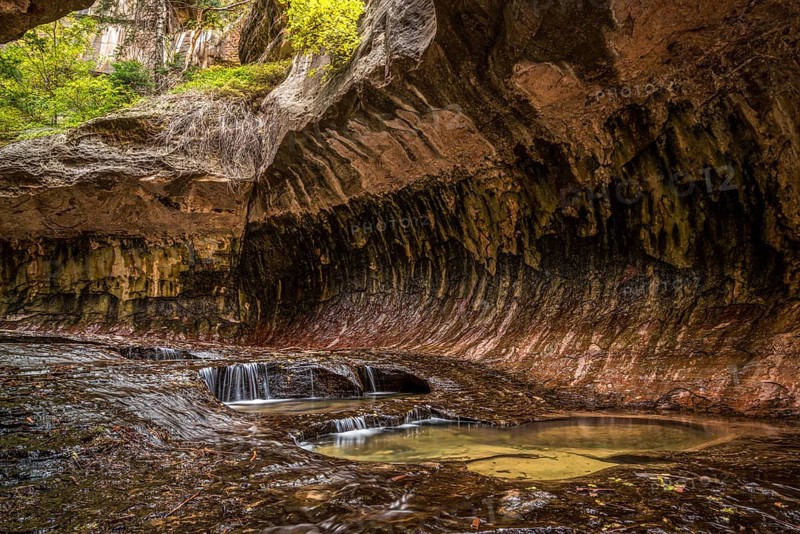 Magnificent Subway gorge landmark in the Zion National Park in Utah, USA