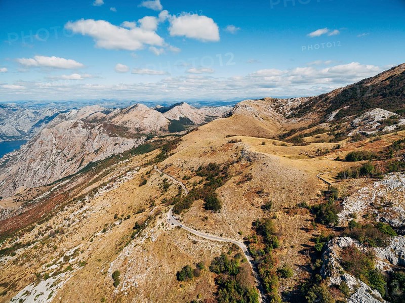 Road to the highlands above the Kotor Bay. Montenegro.