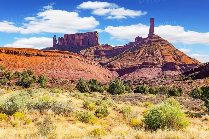 Utah. Stunning hills and rocks. Giant incredible pyramidal mountain made of red sandstone. United States