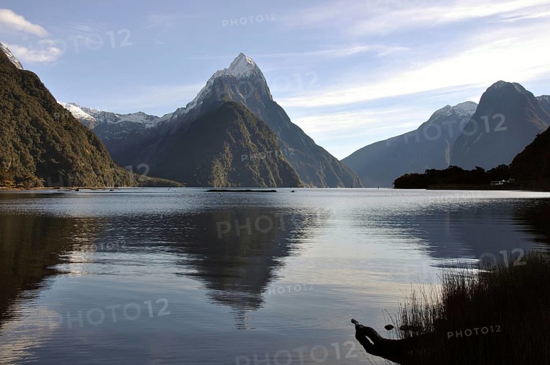 Reflection of Mitre Peak, Milford Sound, Fiordland, New Zealand