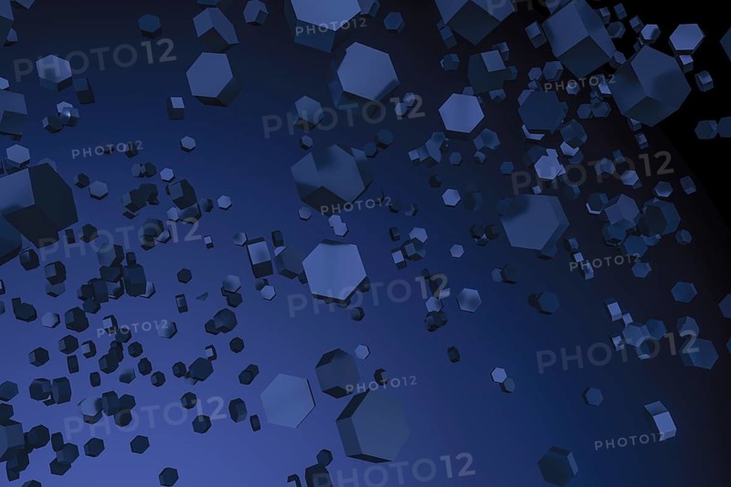 3d illustration of a dark blue hexagon background