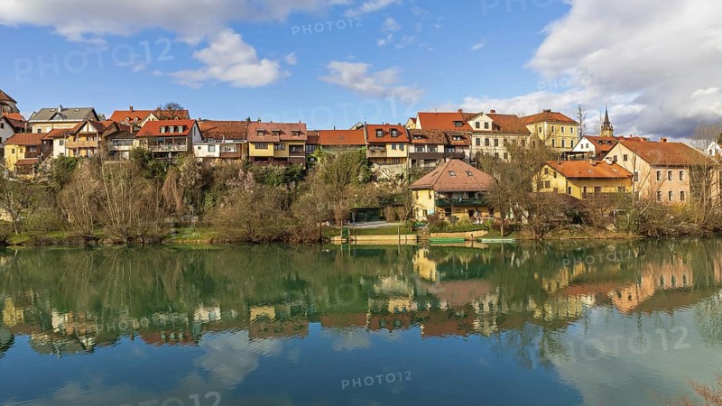 Old Quarter at River Krka in Novo Mesto Slovenia, Novo Mesto, Slovenia