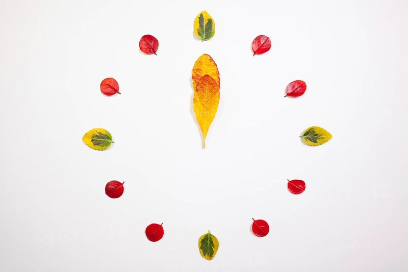 Autumn Time - Clock of autumn leafs