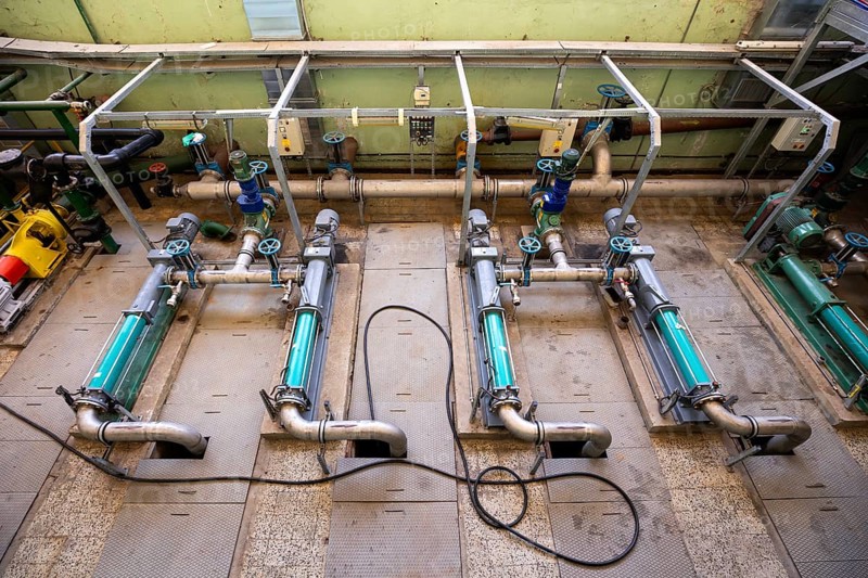 Electric pumps in a wastewater treatment facility