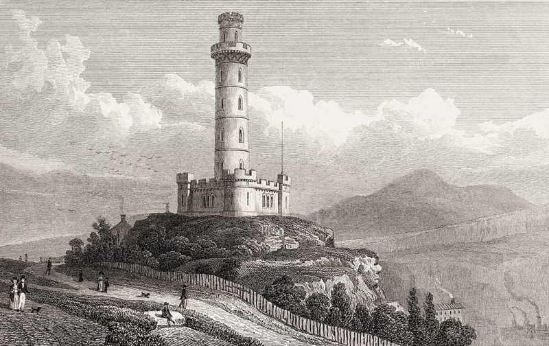 Nelson's Monument, Calton Hill, Edinburgh, Scotland, 19th century, from Modern Athens by Th. H. Shepherd
