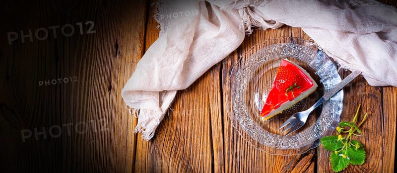 Delicious strawberry cream cheese tart with sponge base