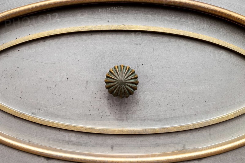 Close up of rustic old door in Florence, Italy