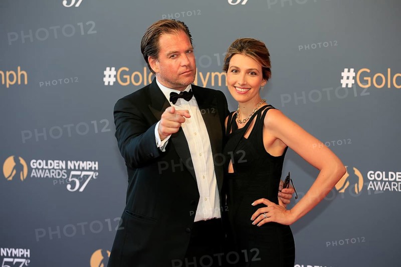 Michael Weatherly with woman Bojana Jankovic, Red Carpet Award Ceremony Nymphes d'Or, 57th Festival de Television de Monte-Carlo, TV Festival Monte-Carlo, Principality of Monaco