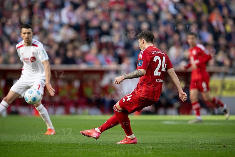(DFL/DFB REGULATES PROHIBIT ANY USE OF PHOTOGRAPHS AS IMAGE SEQUENCES AND/OR QUASI-VIDEO), RheinEnergieStadion, Cologne, North Rhine-Westphalia, Dawid Kownacki (Fortuna Düsseldorf 1895, Attack, #24), 2nd Bundesliga, 1.FC Köln, Fortuna Düsseldorf 1895 on 23/02/2025 at RheinEnergieStadion in Cologne Germany