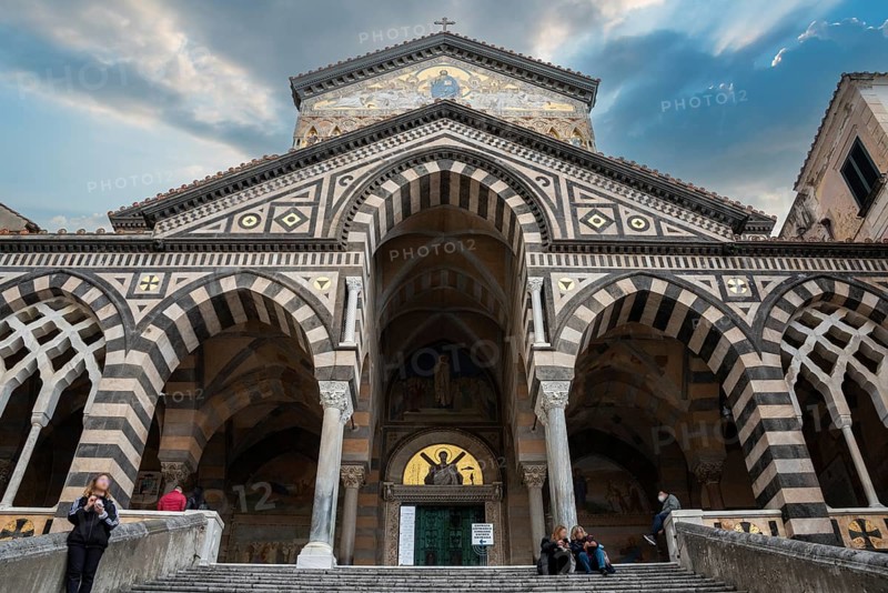 Portal of the mediaeval Saint Andrew cathedral in Amalfi, Italy